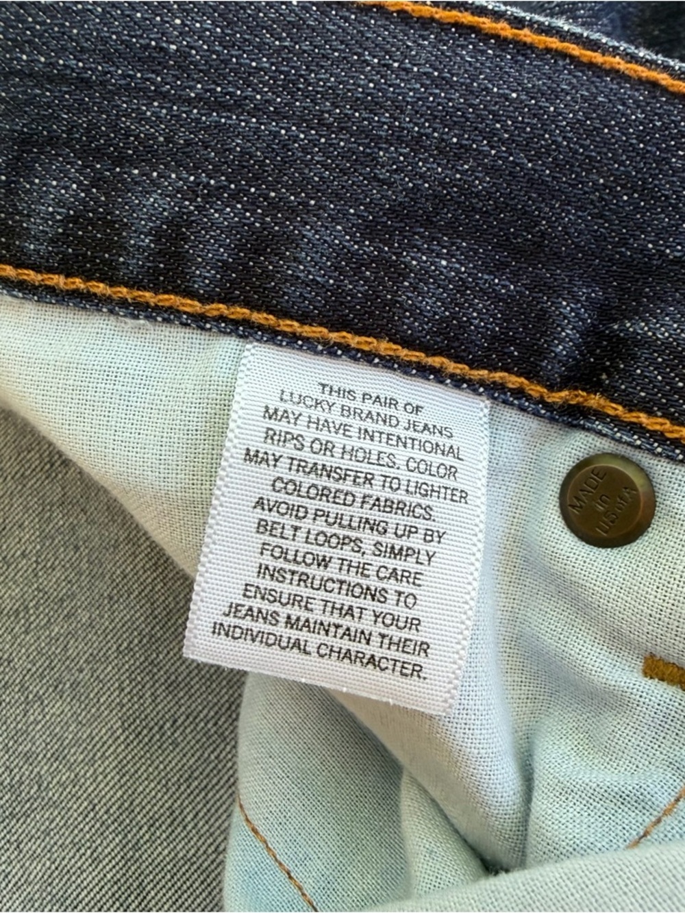 Men’s Vintage Lucky Brand🍀 Jeans Size 38 x 30 Rare White Oak Cone Denim - Picture 9 of 15